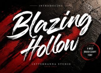Blazing Hollow Font preview image 1