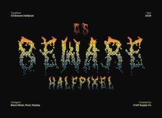 CS Beware Halfpixel Font preview image 1