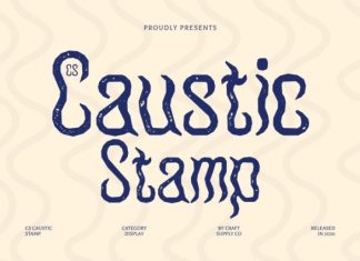 CS Caustic Stamp Font preview image 1