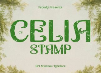 CS Celia Stamp Font preview image 1