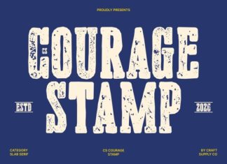 CS Courage Stamp Font preview image 1