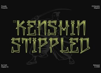 CS Kenshin Stippled Font preview image 1