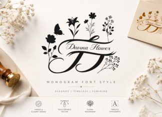 Davina Flower Monogram Font preview image 1