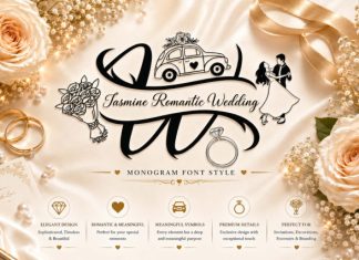 Jasmine Romantic Wedding Monogram Font preview image 1