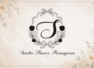Savitri Flower Monogram Font preview image 1