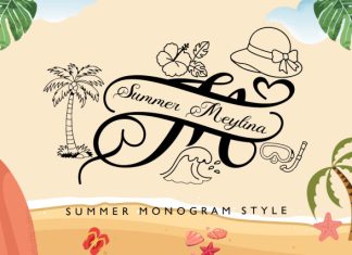 Summer Meylina Monogram Font preview image 1