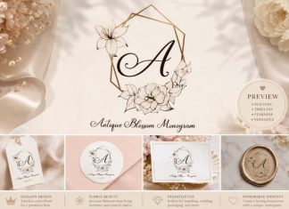 Antique Blossom Monogram Font preview image 1