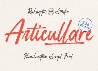 Articullare  handwritten script Font preview image 1