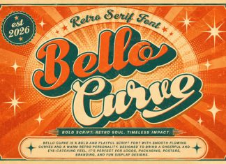 Bello Curve Retro Script Font preview image 1
