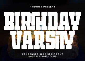 Birthday Varsity – Condensed Slab Font preview image 1