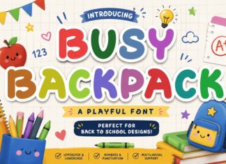 Busy Backpack Font preview image 1