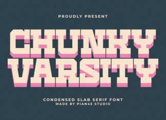 Chunky Varsity – Condensed Slab Font preview image 1