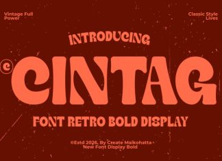 Cintag – Retro Bold Display Font preview image 1