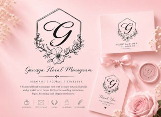 ganisya Floral Monogram Font preview image 1