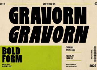 Gravorn – Bold Condensed Display Typeface Font preview image 1