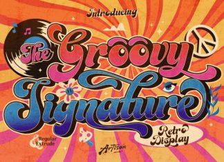 Groovy Signature – Retro Font preview image 1