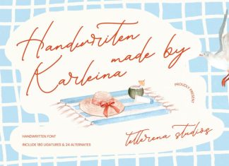 Handwritten Karleina VERSI Font preview image 1