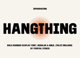 Hangthing – Bold Rounded Display Font preview image 1