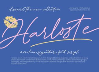 Harloste – Monoline Signature Font preview image 1
