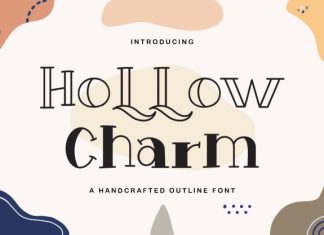 Hollow Charm – Serif Outline Font preview image 1