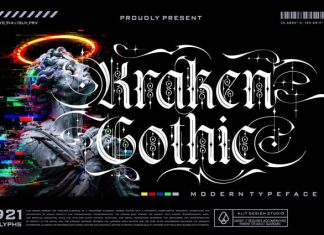Kraken Gothic Typeface Font preview image 1