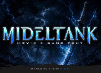 MIDELTANK Movie & Game Font preview image 1