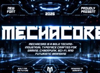Mecha Core Futuristic Gaming Font preview image 1