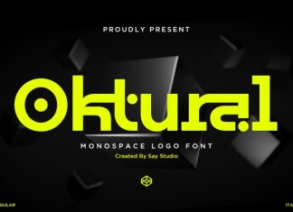 Oktural – Futuristic Monospace Logo Font preview image 1
