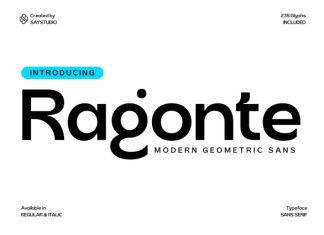 Ragonte – Modern Geometric Sans Font preview image 1