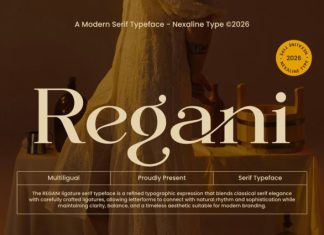 Regani – Modern Serif Typeface Font preview image 1