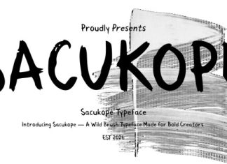 Sacukope Brush Display Typeface Font preview image 1