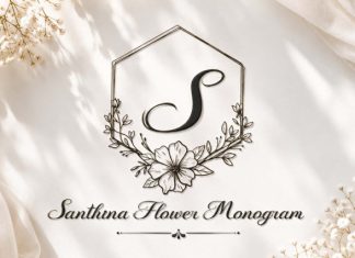 Santhina Flower Monogram Font preview image 1