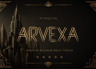 ARVEXA — Art Deco Inline Display Font preview image 1