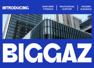 Biggaz – Minimalist Geometric Display Font preview image 1