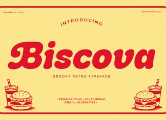 Biscova – Groovy Retro Display Font preview image 1