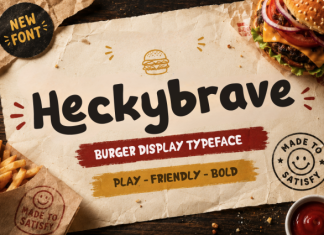 Heckybrave – Burger Display Font preview image 1
