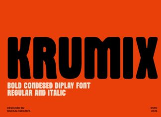 Krumix – Bold Condensed Display Font preview image 1