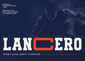 Lancero – Sports Slab Serif Font preview image 1