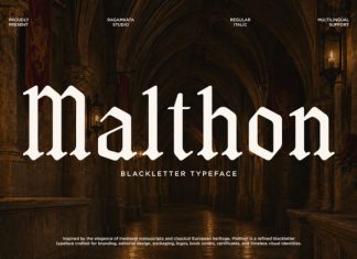 Malthon – Medieval Blackletter Font preview image 1