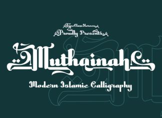 Muthainah – Modern Islamic Calligraphy Font preview image 1