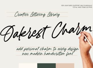 Oakrest Charm – Modern Handwritten Font preview image 1