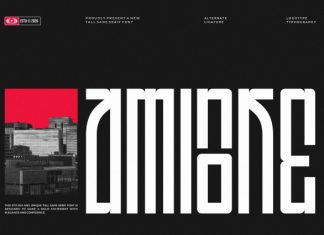 Aminoke || Modern Condensed Dosplay Font preview image 1