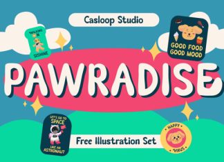 Pawradise Bubbly Display Typeface Font preview image 1
