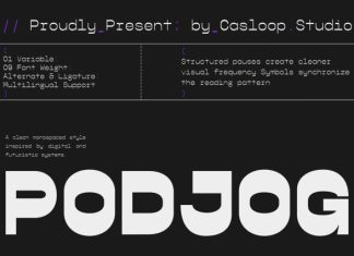 Podjog – Minimalist Monospace Font preview image 1