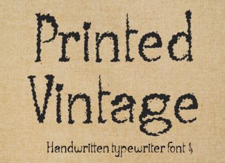 Printed Vintage Font preview image 1
