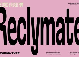 Reclymate – Extra Condensed Font preview image 1