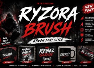 Ryzora Brush Font preview image 1