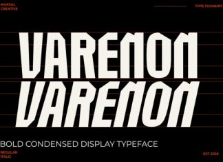 Varenon – Bold Condensed Display Typeface Font preview image 1