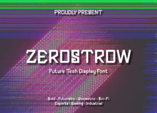 Zerostrow Futuristic Display Font preview image 1