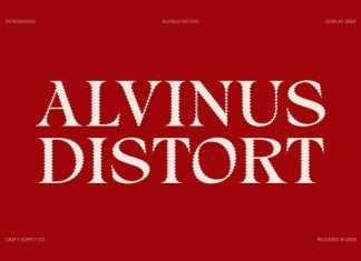 Alvinus Distort Font preview image 1